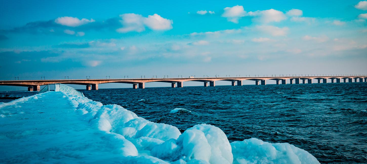 Nyborg Fyn Dänemark winter Die Grosse Belt-Brücke