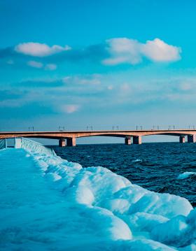 Nyborg Fyn Dänemark winter Die Grosse Belt-Brücke